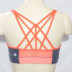 XS X-SMALL Champion N9688 Strappy Cami Wire Free‎ Sports Bra Gray & Orange NWT